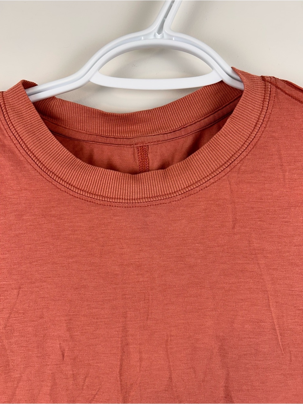 Lululemon All Yours Tee Rust Orange Pima Cotton Relaxed Fit Est. Size 8 - Picture 6 of 6